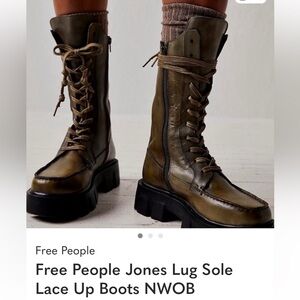 FREE PEOPLE sz 8 NWOB Womens OLIVE GREEN Jones Combat Boot
Mid-Calf Lace-Up/Zip